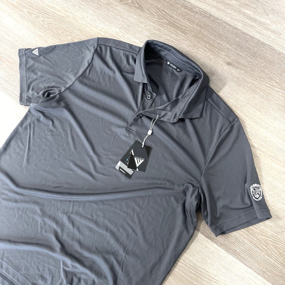 NWT Levelwear‎ Grey Polo Shirt Gaston Country Club Logo Men's XL